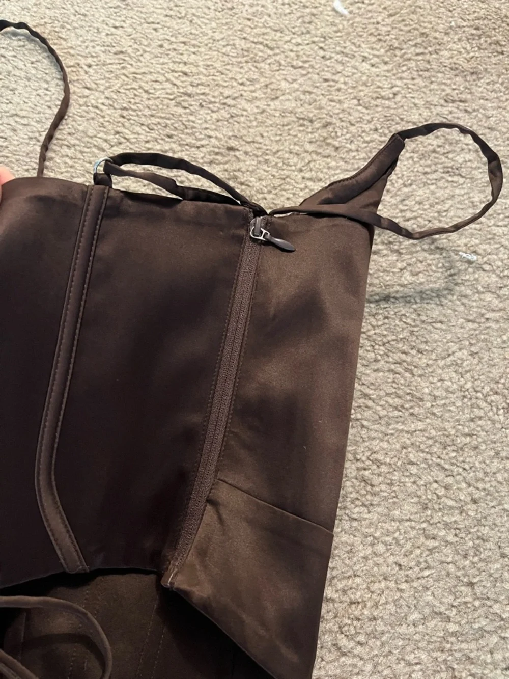 Brown Satin Corset Top - Picture 4 of 5